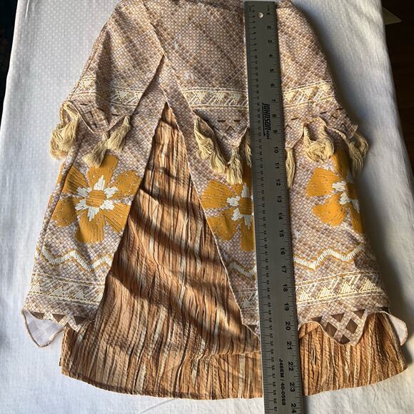 Disney Girl’s Moana Costume Knee-length Floral Skirt size 7/8, Natural Tan Beige - Picture 8 of 9